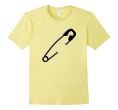 Men's Safety Pin On Shirt For A Safe Person After Election 2016 3XL Lemon Lemon