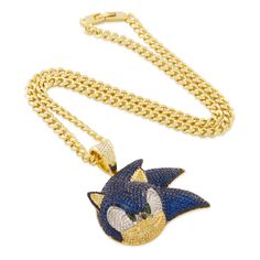 This exclusive, officially licensed pendant of the most famous hedgehog features hundreds of handset stones to capture every detail. The 3D design uses multiple layers and carefully selected stone colors, staying true to the character's iconic image. Sonic Necklace, William Core, Hedgehog Jewelry, Funko Pop Dolls, Hip Hop Chains, Jewelry King, Y2k Accessories, Sonic And Shadow, Phone Wallpaper For Men