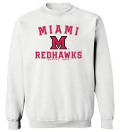 You can't go wrong with RedHawks fleece. FREE SHIPPING on all orders over $50 Officially licensed by Miami University 8-oz, 50/50 cotton/poly pill-resistant yarn Double-needle stitching Printed in South Dakota Miami Of Ohio, Miami University Ohio, Ohio Sweatshirt, Miami Ohio, Miami University, University Outfit, University Of Miami, South Dakota, 50 50