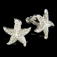 PERFECT CHRISTMAS GIFT FOR LADIES!!!You are getting 1 pair of STARFISH Screw Back Clip on earrings accent with Swarovski Crystal. The earrings measure 3/4" wide X 3/4" high (20mm X 20mm).Crystal Color: Crystal Clear===================Prices are in US$.For shipping policies and other important information, click on “profile” on the right.See an item that you like but has already been sold? Contact me to see if I have more!Thank you for stopping by Kashuen Collectibles! Party Jewelry Starfish Charm, Starfish Charm Jewelry For Parties, Starfish Charm Party Jewelry, Jewelry Best Friends, Best Friends Birthday, Beach Wedding Jewelry, Crystal Dog, Wedding Studs, Earrings Beach