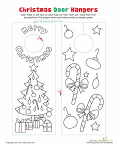 christmas door hangers for kids to decorate