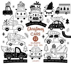 christmas cars cliparts for commercial use