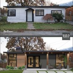 before and after pictures of a small house