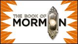 the book of mormon logo with an orange and white starburst in the background