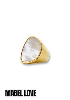 White Pearl Gold Ring This White Pearl Gold Ring is made with lustrous 14K gold and features a beautiful white pearl set in the center. The sleek design adds a touch of elegance to any look, making it the perfect accessory for special occasions. Modern Gold Pearl Ring For Wedding, Gold Rings With Pearl Drop For Formal Occasions, Classic White Oval Dome Ring, Luxury White Rings With Pearl Drop, Classic Gold Pearl Ring With Polished Finish, Modern Pearl Ring For Formal Occasions, White Polished Signet Ring For Formal Occasions, Formal White Signet Ring With Polished Finish, Elegant White Signet Ring For Formal Occasions