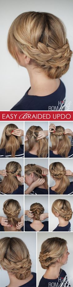 Braided up-do Easy Braided Updo, Tutorial Hair, Updo Tutorial, Hair Romance, Braided Hairstyles Updo, Braided Updo, Hair Today