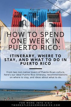 an advertisement for puerto with the words how to spend one week in puerto