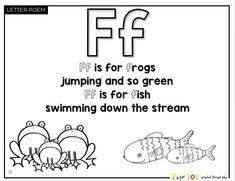 the letter f for frogs jumping and so green is for fish swimming down the stream