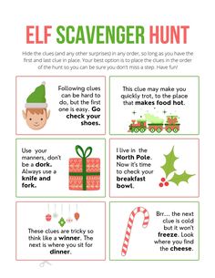 an elf scavenger hunt for kids