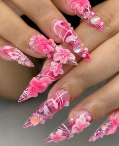 Bedazzled Nails, Fye Nails, Barbie Nails, Makeup Nails Designs, Long Nail, Nails Set