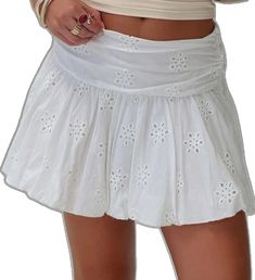 Fitted Floral Embroidered Mini Skirt For Summer, Chic Broderie Anglaise Skirt For Summer, Casual Cotton Bottoms With Broderie Anglaise, Spring Cotton Bottoms With Broderie Anglaise, Casual Summer Mini Skirt With Floral Embroidery, Spring Tiered Skirt With Broderie Anglaise, Embroidered Skirted Bottoms For Spring, Spring Embroidered Skirted Bottoms, Spring Floral Embroidered Mini Skirt