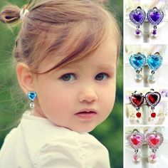 Fashion Earrings-7 Colors Heart Shape Crystal Ear Clip Earrings for Children Kids Soft Cushion Invisible No PiercingModel Number:1005002221029453 Earring Type:Clip EarringsItem Type:EarringsFine or Fashion:FashionShape\pattern:HeartMaterial:RhinestoneStyle:TrendyMetals Type:Zinc AlloyGender:Girlscustomized:NoProduct type: Kids jewelry Crystal Children, Earrings For Kids, Large Silver Hoop Earrings, Girls Clips, Earrings For Girls, Kids Earrings, Heart Shaped Earrings, Trendy Kids