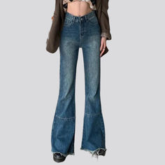 Make a bold statement this season with our 2023 Autumn Collection Aged High-Waist Jeans for ladies! Crafted with a timeless flair. these jeans are patterned to fit your fit to perfection. making sure you look your best.Why They're Your Next Wardrobe Essential: Fashionably Flared: Flared hems and a retro shape create a look that is both timeless and trendy. Sanded & Unrefined Hem: A unique blend of sanded and natural hems give these jeans a one-of-a-kind look. High-Waist Design: High-waisted jean Jeans For Ladies, Vintage Trends, Outdoor Concert, Autumn Collection, Vintage Fits, 2023 Autumn, Waist Jeans, Look Your Best, Vintage Pattern