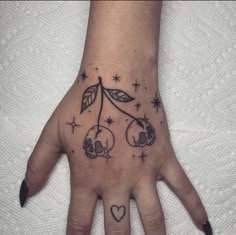 a person's hand with a tattoo on it