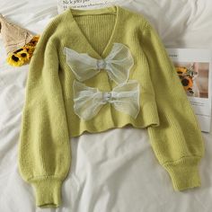 Size: one size Fabric: other Style: commuting Color: yellow, blue, green, pink Slim Sweater, Casual Cardigans, Dream Clothes, Yellow Blue, Diy Clothes, Long Sleeve Sweater, Blue Green, Sweaters For Women, Fashion Inspo