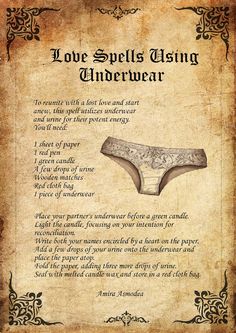 Love Spells Using Underwear | Ritual Magic Spells Nordic Witchcraft, Love Spell Witchcraft, Aphrodite Worship, Career Spell, Latin Spells, Book Cover Art Ideas, Real Spells, Magical Universe, White Magic Spells