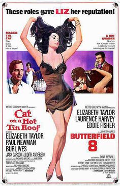 a movie poster for the film cat on a hot tin roof