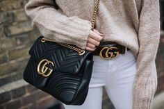 Gucci Marmont Bag, Gucci Jeans, Red Suede Heels, Bag Outfit, Gucci Marmont, Gucci Soho Disco Crossbody, Gucci Fashion, Gucci Handbags, Gucci Belt