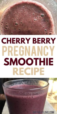 berry, pregancy smoothie recipe with text overlay