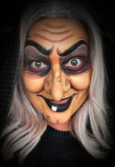 Old Witch Makeup Halloween, Types Of Witches Costumes, Snow White Witch Makeup, Hag Makeup, Creepy Witch Makeup, Halloween Witch Makeup, Tomato Cage Ghost, Scary Witch Makeup, Witch Face Paint