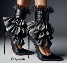 Black leather & satin pumps, elegant and refined. Stiletto heel. Original and creative ideas. Shoe generated with artificial intelligence by Cammoranesi Cristina Drawing Shoes, I'm Crazy, Fantasy Dresses, Shoes Drawing, Satin Pumps, Stiletto Heel, Tango, Creative Ideas