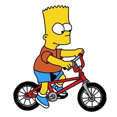 the simpsons riding a bike with no wheels