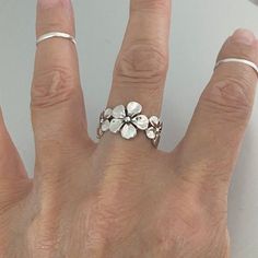 Silver Statement Rings, Plumeria Ring, Ring Flower, Floral Jewelry, Floral Ring, Silver Jewelry Rings