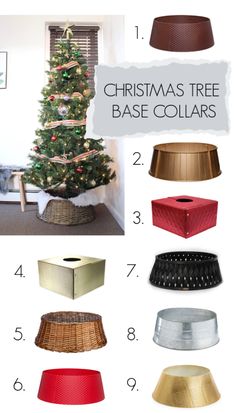 the christmas tree base collars are all different colors and sizes, but there is only one