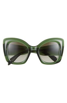 Alexander McQueen 53mm Cat Eye Sunglasses | Nordstromrack Retro Green Sunglasses With Gradient Lenses, Modern Green Cat Eye Sunglasses With Gradient Lenses, Luxury Green Cat Eye Sunglasses, Modern Green Cat Eye Sunglasses, Retro Cat Eye Acetate Sunglasses, Modern Green Glass Cat Eye Sunglasses, Italian Sunglasses, Cat Eye Sunglasses, Cat Eye