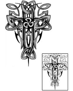 a cross with an intricate design in the middle and a celtic knot on the side