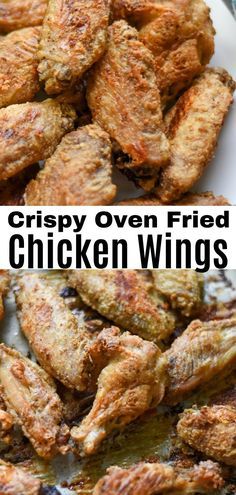 crispy oven fried chicken wings are an easy and delicious appetizer to serve