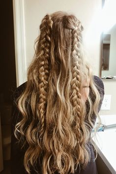 Beautiful Haircuts, Cute Simple Hairstyles, Sopot, Long Blonde, Teen Hairstyles, Long Blonde Hair, Box Braids Hairstyles, Hairstyles For School, Half Up