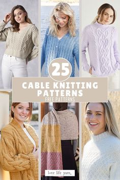 25+ Free Cable Knitting Patterns Knitting Patterns For Sweaters, Valentines Headband, Cable Knitting Patterns, Universal Yarn, Puff Sleeve Sweater, Cable Stitch, Cozy Scarf