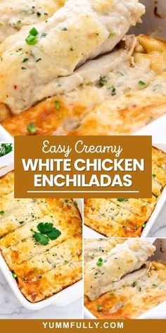 easy creamy white chicken enchiladas are the perfect side dish for any meal