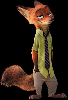 a fox dressed in a shirt and tie