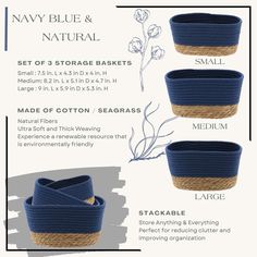 the instructions for how to make a basket with rope and jute in different colors