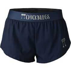 The ChicknLegs women's 1.5 inch navy blue running shorts. Chickn Legs Shorts, Chickenlegs Shorts, Summer Running Bottoms With Built-in Shorts, Moisture-wicking Bottoms For Summer Marathon, Stretch Moisture-wicking Athletic Shorts For Marathon, Moisture-wicking Stretch Athletic Shorts For Marathon, Stretch Activewear Shorts For Running, Athleisure Short Bottoms For Marathon, Athleisure Short Length Bottoms For Marathon