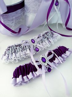 Light Orchid and Purple Wedding Decor, Flower Girl Basket and Ring Bearer Pillow Set, Wedding Ceremony Accessories, Bridal Garter, Cake Server and Knife Beautiful wedding set! Made white satin, light orchid and purple ribbons and bows, white lace and beautiful silver brooches. * Base color (satin fabric) can be changed to ivory instead of white as on picture. To request the base color change, just mention it in the "note to seller" box at the checkout. Please, choose your accessories in a drop d Purple Wedding Decor, Gift For Bride To Be, Purple Wedding Decorations, Prom Garters, Cake Serving Set, Leg Garter, Lilac Wedding, Wedding Garter Set, Flower Girl Baskets