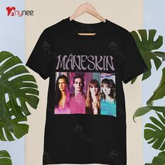 a t - shirt with the name maerskin on it and three women's faces