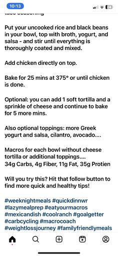 an iphone screen showing the instructions for cooking and baking with ingredients to make it look like they