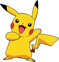 a cartoon pikachu with its arms in the air