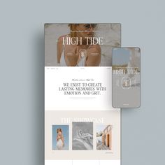 the website design for high tide