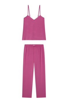 DreamModal Cami Pants Set in Camellia Chic Pink Camisole For Loungewear, Large Gift Boxes, Bridal Fabric, Lounge Sets, Straight Leg Pants, Short Sets, Night Gown, Set Dress, Best Sellers