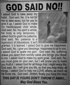 a newspaper article about god said no