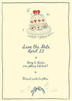 a wedding card with the words save the date on it