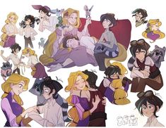 some disney princesses and their babies