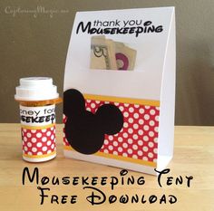 a mickey mouse gift bag with free printables and a bottle of glue to make it