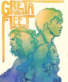 an advertisement for the great van fleet concert, featuring three women with long curly hair