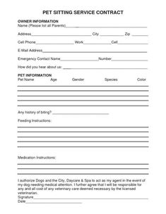 a pet sitting service contact form