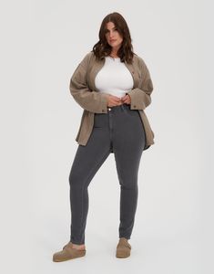 Product Description:

These classic-rise skinny jeans are a versatile grey wash with clean finishes and a 30" inseam. This sleek and fresh denim pairs well with various outfit combinations, from weekend-casual to a dressed-up evening out.

This style crafted in our Travel denim is made using a blend of fibers specially woven to obtain the perfect 360° stretch. This fabric feels soft to the touch and provides the ultimate stretchability to move with you like a second skin.

The Rachel. Our skinny Mid-rise Gray Jeans For Fall, Fall Mid-rise Gray Jeans, Gray Straight Leg Jeans For Fall, Gray Jeans For Everyday Fall Wear, Gray Relaxed Fit Jeans For Everyday, Yoga Jeans, The Rachel, Grey Wash, Outfit Combinations